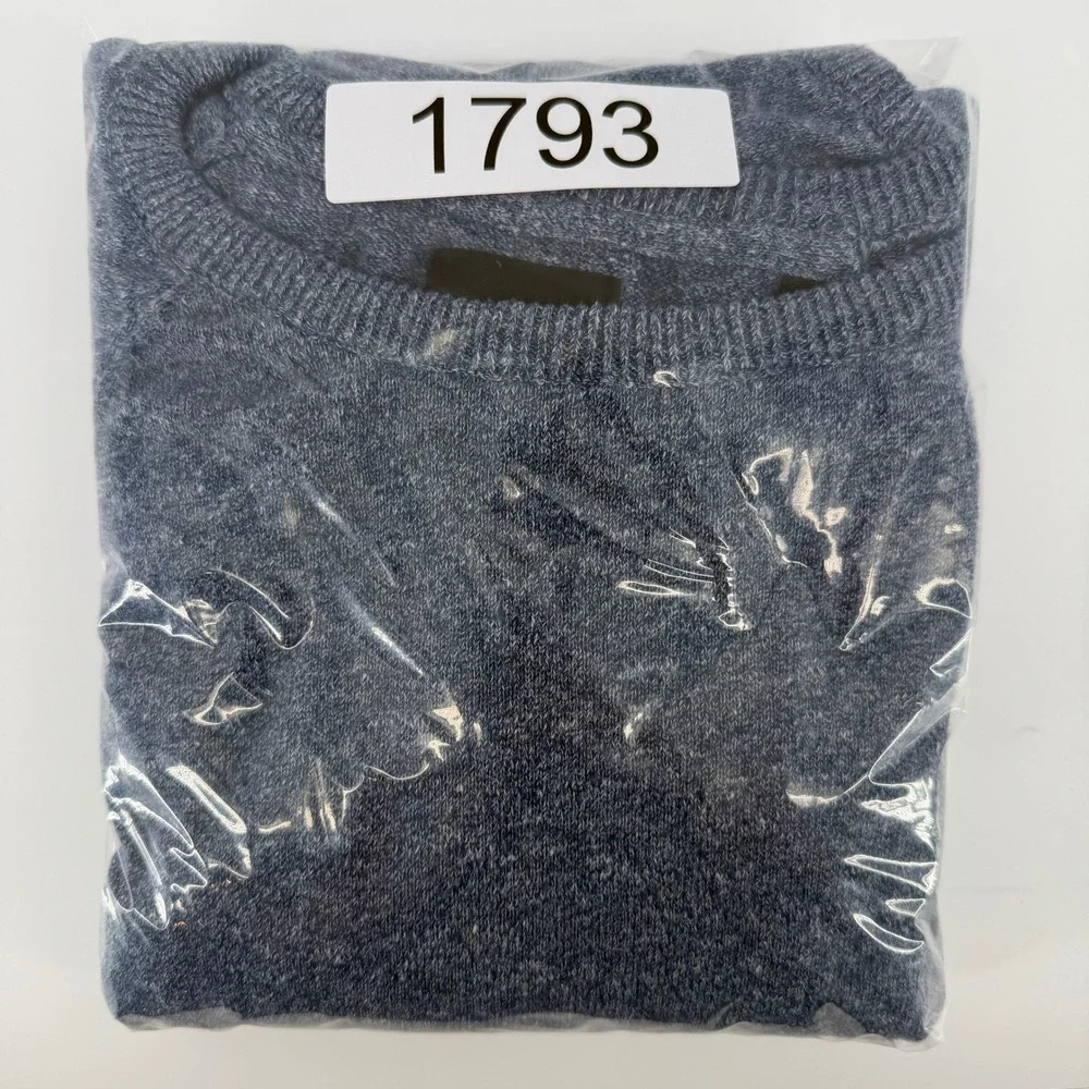 prAna Crewneck Sweater Mens XL Blue Heather Organic‎ Cotton Raglan Long Sleeve